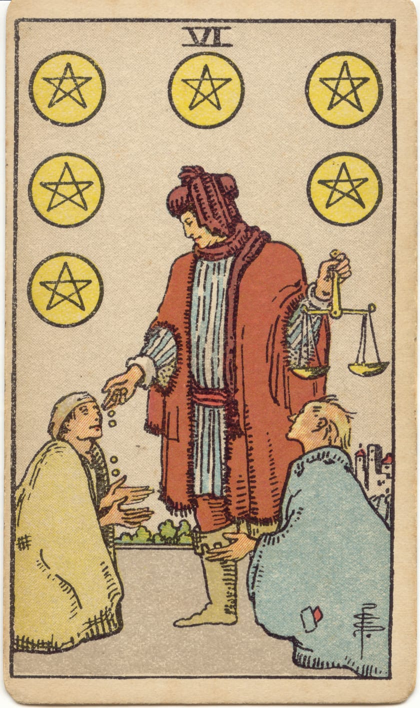 錢幣六 Six of Pentacles