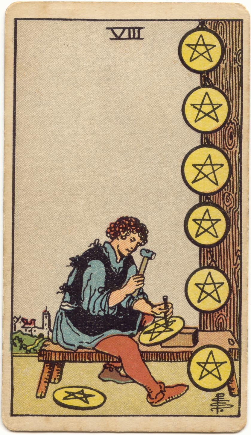錢幣八 Eight of Pentacles