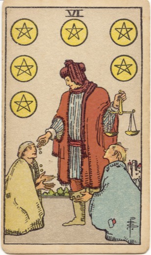 錢幣六 Six of Pentacles