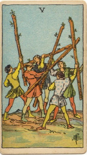 權杖五 Five of Wands