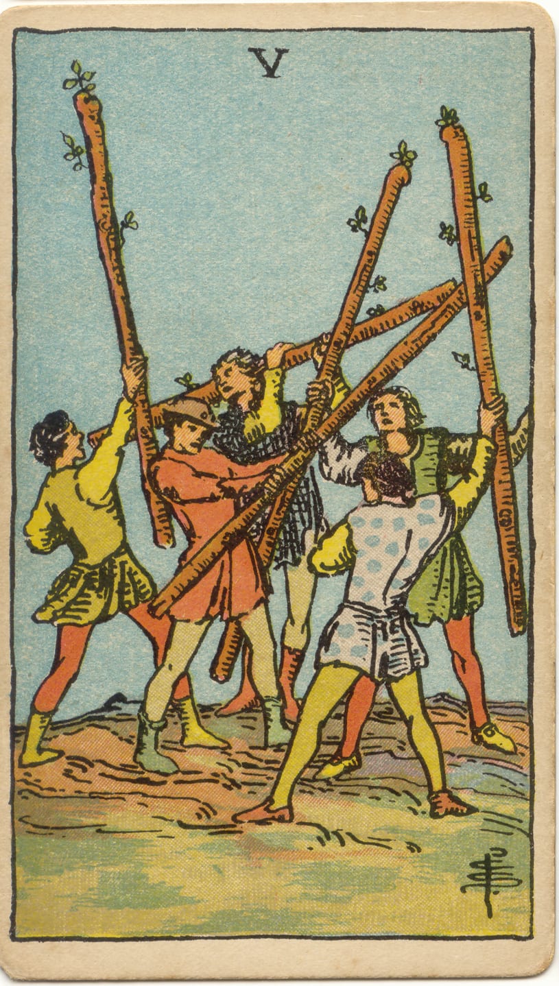 權杖五 Five of Wands